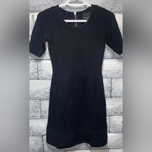 Cynthia Rowley Black Knit Wool Dress A-Line Size XS